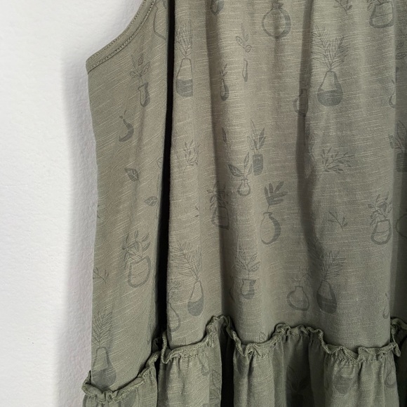 Rylee + Cru • Fern Green Plant Jersey Cotton Tiered Dress NWT - Picture 7 of 16